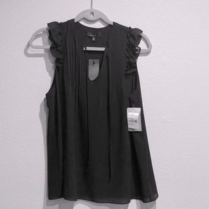 Chiffon overlay sleeveless blouse